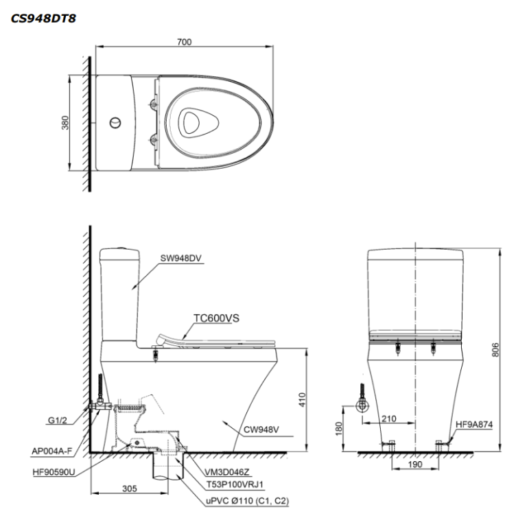 ban ve bon cau 2 khoi toto cs948dt8 nap em tc600vs