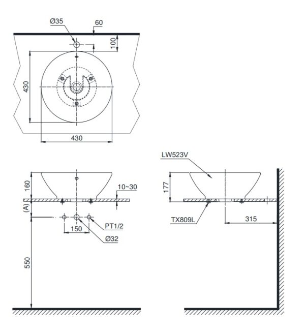 ban ve bon rua mat lavabo toto lt523