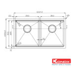 ban ve chau rua bat inox konox kn8046dub