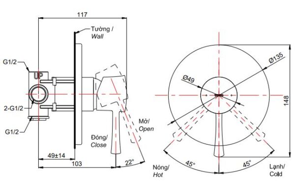 ban ve chi tiet van dieu chinh toto tbs01303b gan gu
