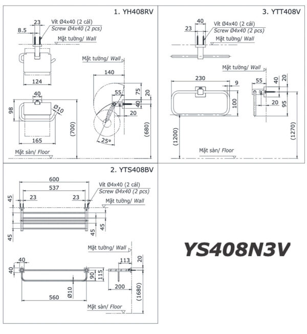 ban ve ki thuat bo phu kien phong tam toto ys408n3v 3 mon