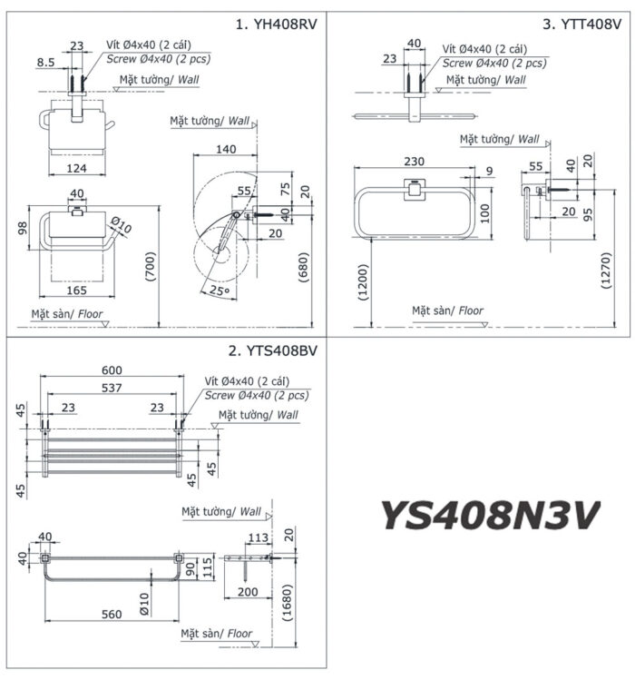 ban ve ki thuat bo phu kien phong tam toto ys408n3v 3 mon