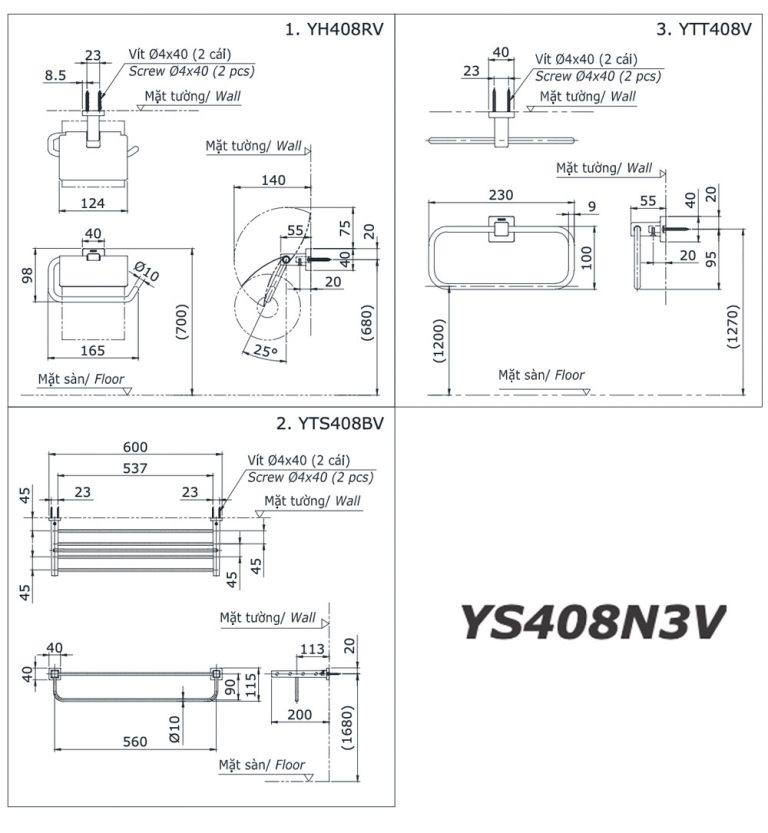 ban ve ki thuat bo phu kien phong tam toto ys408n3v 3 mon