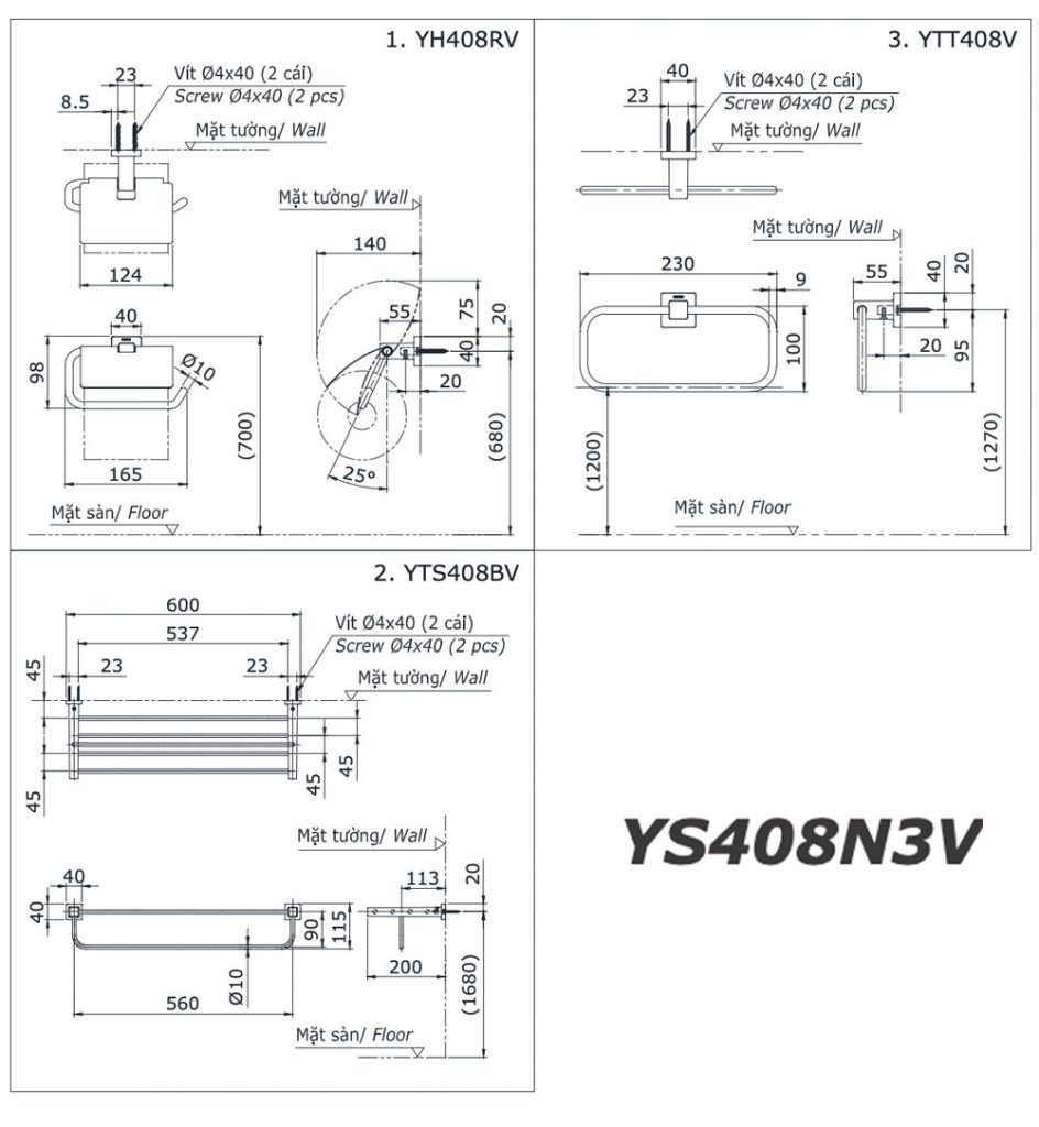 ban ve ki thuat bo phu kien phong tam toto ys408n3v 3 mon