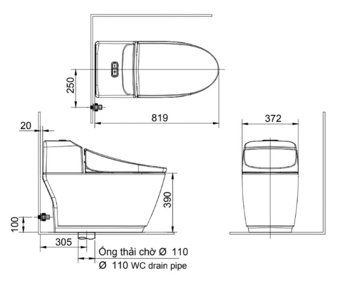 ban ve ki thuat bon cau 1 khoi inax ac 1032vn ac1032vn aqua ceramic nap em