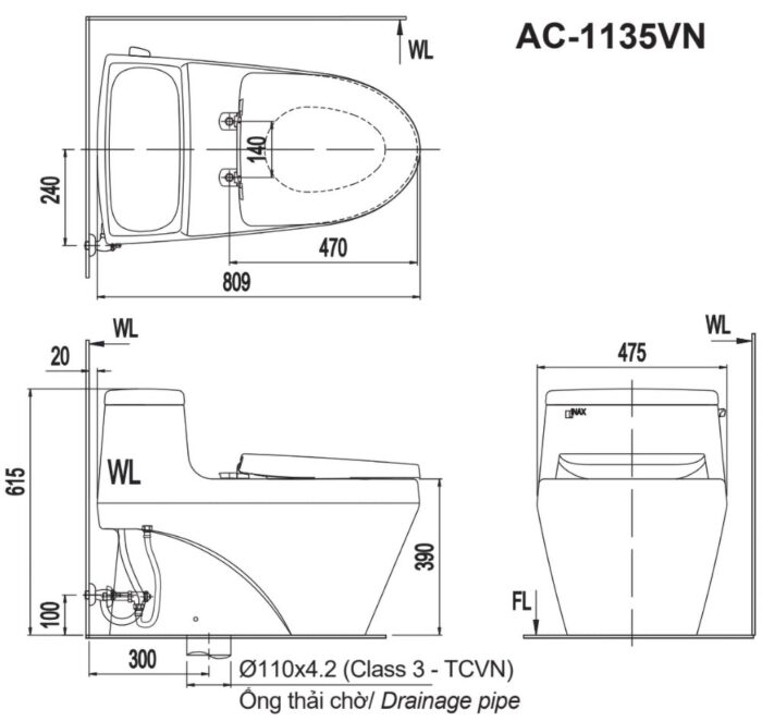 ban ve ki thuat bon cau 1 khoi inax ac 1135vn ac1135vn aqua ceramic nap em