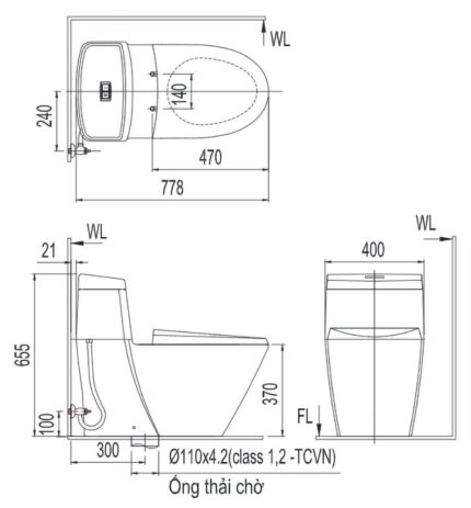 ban ve ki thuat bon cau 1 khoi inax ac 918vrn 1 ac918vrn1 aqua ceramic nap em