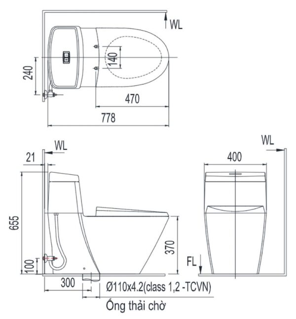 ban ve ki thuat bon cau 1 khoi inax ac 918vrn 1 ac918vrn1 aqua ceramic nap em