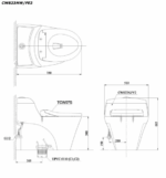 ban ve ki thuat bon cau 1 khoi toto cw823nwfe2 nap rua co tcw07s