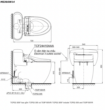ban ve ki thuat bon cau 1 khoi toto ms366w14 nap rua dien tu tcf24410aaa