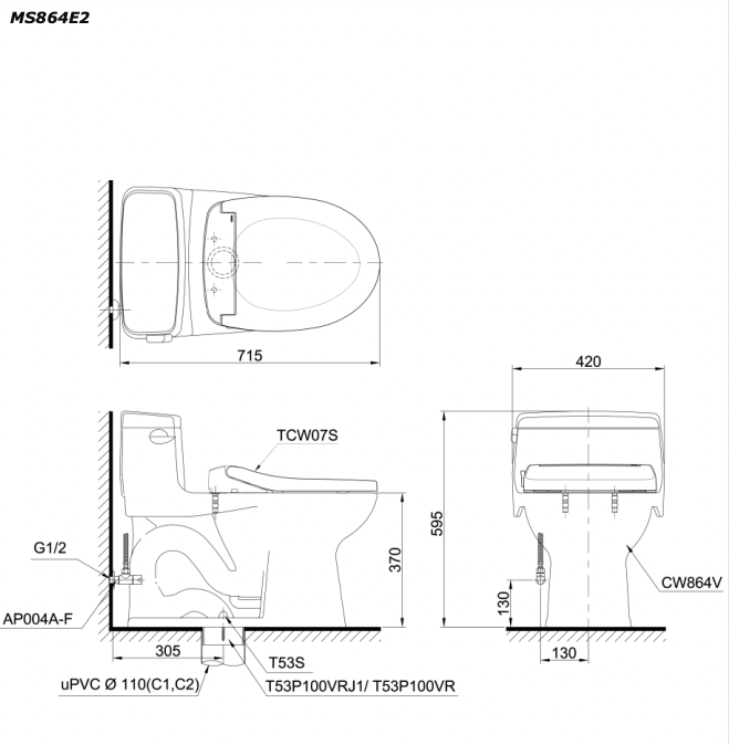 ban ve ki thuat bon cau 1 khoi toto ms864e2 nap rua co tcw07s
