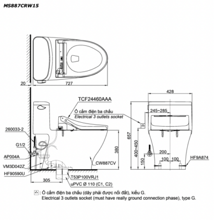 ban ve ki thuat bon cau 1 khoi toto ms887crw15 nap rua dien tu tcf24460aaa