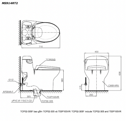 ban ve ki thuat bon cau 1 khoi toto ms914rt2 nap em tc393vs