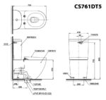 ban ve ki thuat bon cau 2 khoi toto cs761dt5 nap em tc384cvk