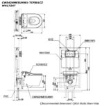 ban ve ki thuat bon cau treo tuong toto cw542hme5unw1 tcf801cz wh172at nap rua dien tu tu dong mo nap