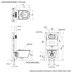 ban ve ki thuat bon cau treo tuong toto cw542me5unw1 tc513a nap em