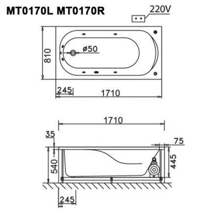ban ve ki thuat bon tam caesar mt0170l r massage xay 15m