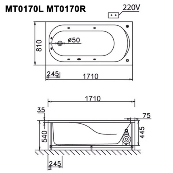 ban ve ki thuat bon tam caesar mt0170l r massage xay 15m