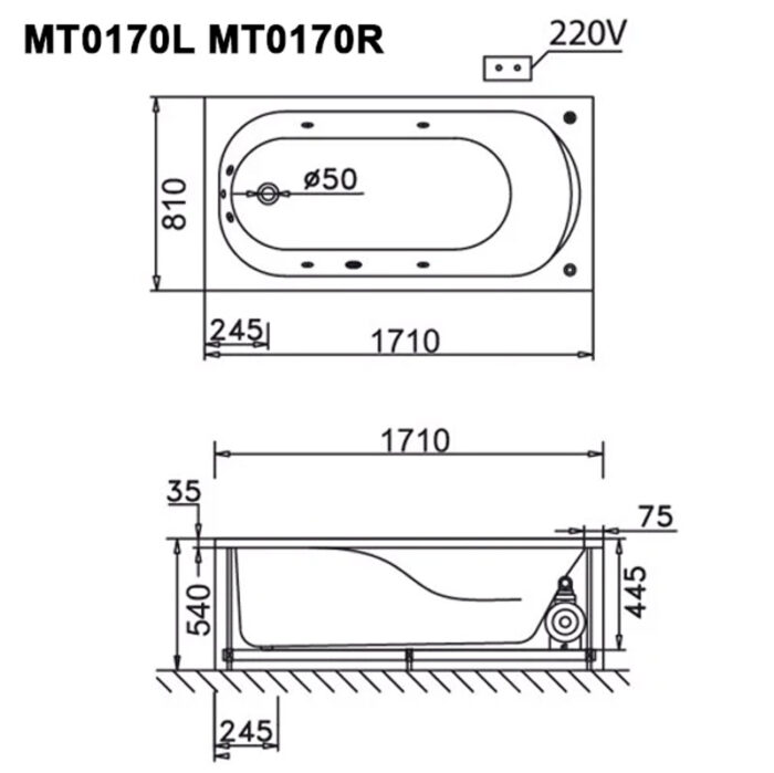 ban ve ki thuat bon tam caesar mt0170l r massage xay 15m