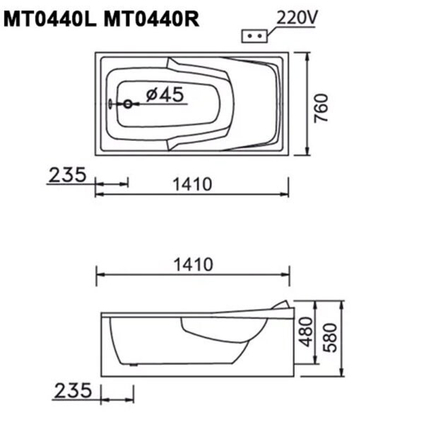 ban ve ki thuat bon tam caesar mt0440l r massage chan yem 14m