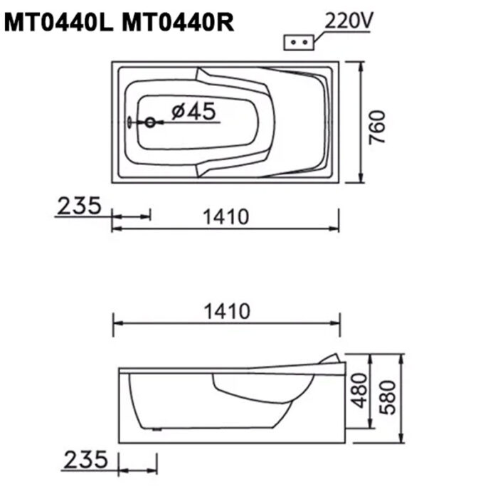 ban ve ki thuat bon tam caesar mt0440l r massage chan yem 14m