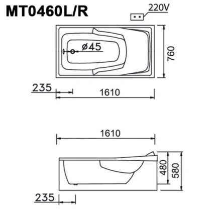 ban ve ki thuat bon tam caesar mt0460l r massage chan yem 16m