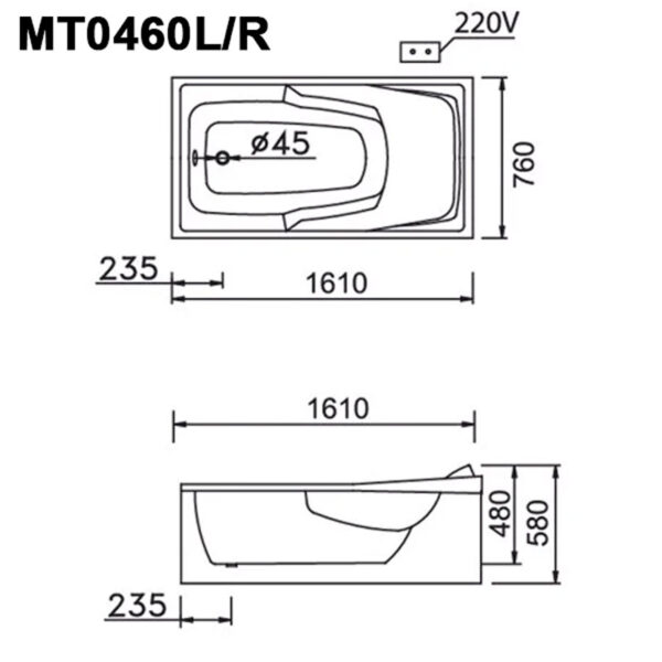 ban ve ki thuat bon tam caesar mt0460l r massage chan yem 16m