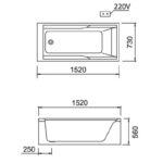 ban ve ki thuat bon tam caesar mt0550l r massage chan yem 15m