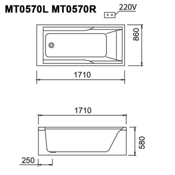 ban ve ki thuat bon tam caesar mt0570l r massage chan yem 17m