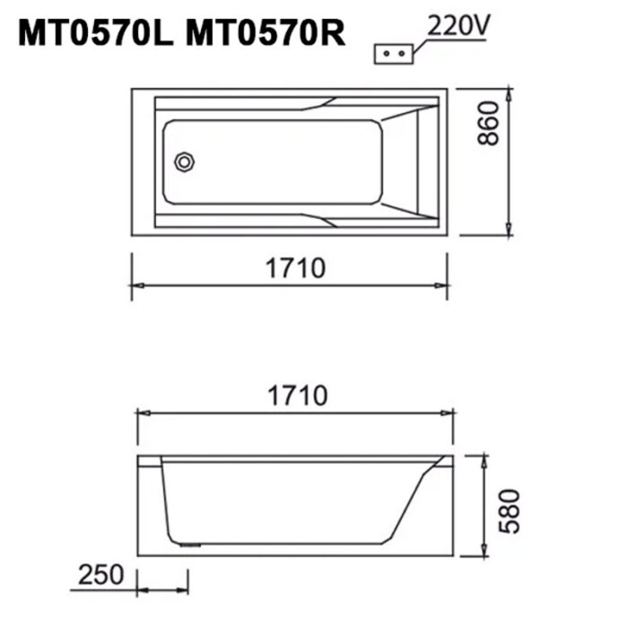 ban ve ki thuat bon tam caesar mt0570l r massage chan yem 17m