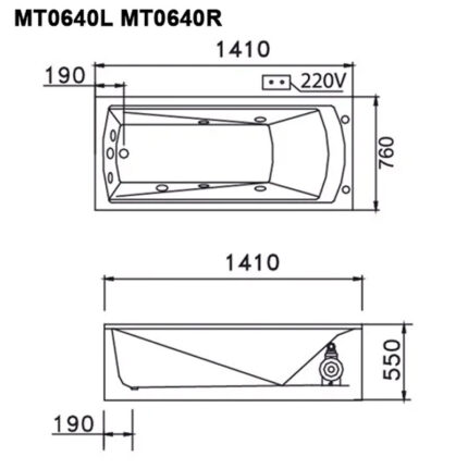 ban ve ki thuat bon tam caesar mt0640l r massage chan yem 14m