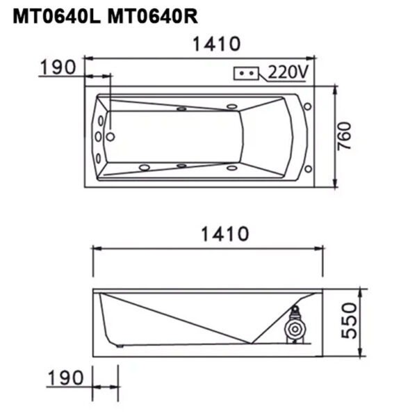 ban ve ki thuat bon tam caesar mt0640l r massage chan yem 14m