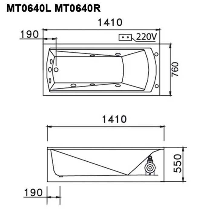 ban ve ki thuat bon tam caesar mt0640l r massage chan yem 14m
