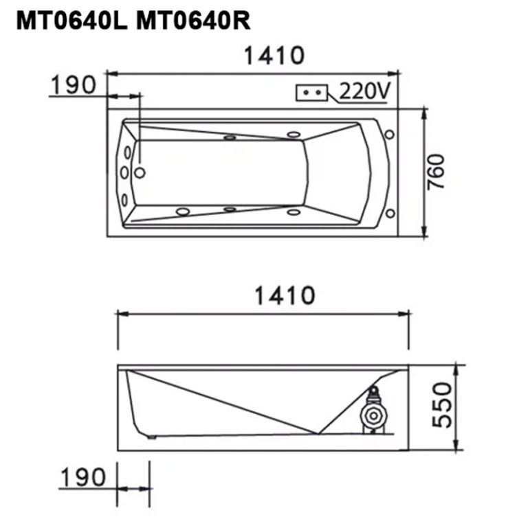 ban ve ki thuat bon tam caesar mt0640l r massage chan yem 14m