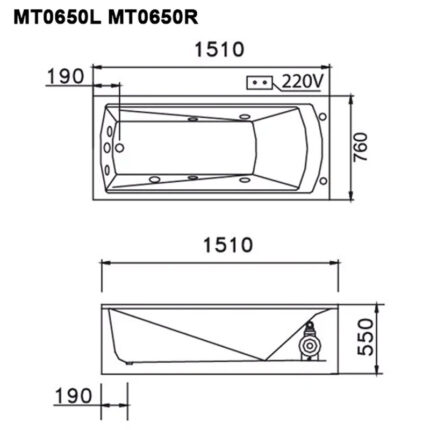 ban ve ki thuat bon tam caesar mt0650l r massage chan yem 15m