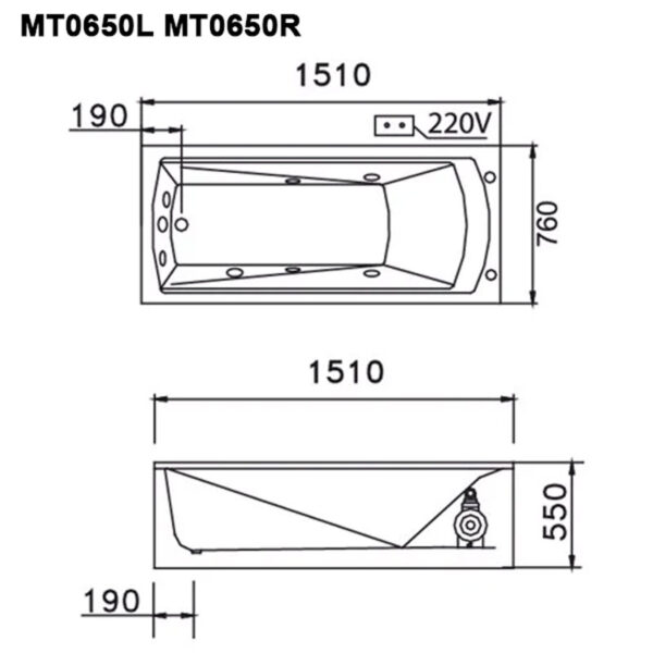 ban ve ki thuat bon tam caesar mt0650l r massage chan yem 15m