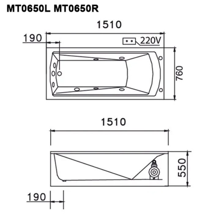 ban ve ki thuat bon tam caesar mt0650l r massage chan yem 15m