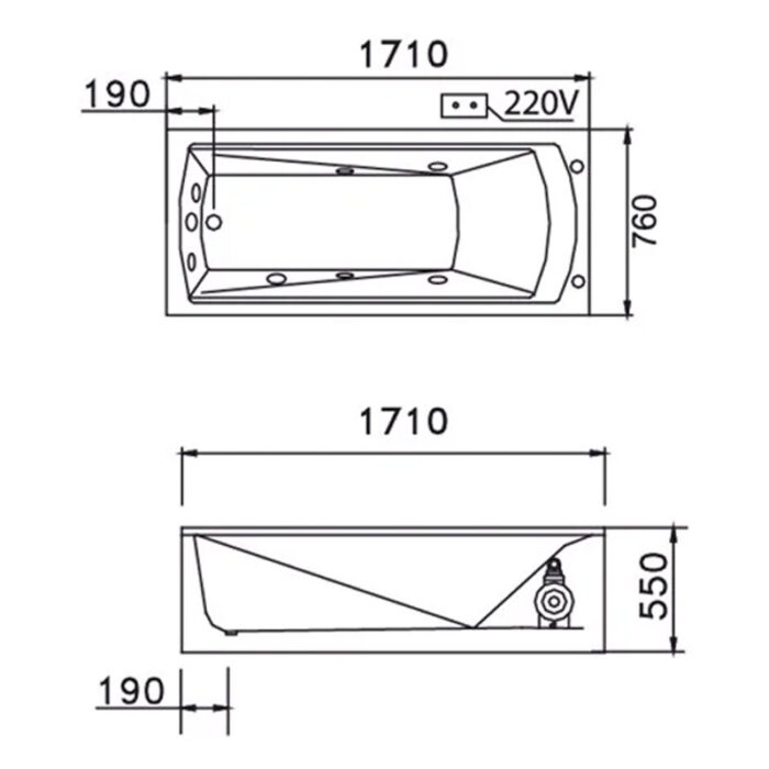 ban ve ki thuat bon tam caesar mt0670l r massage chan yem 17m