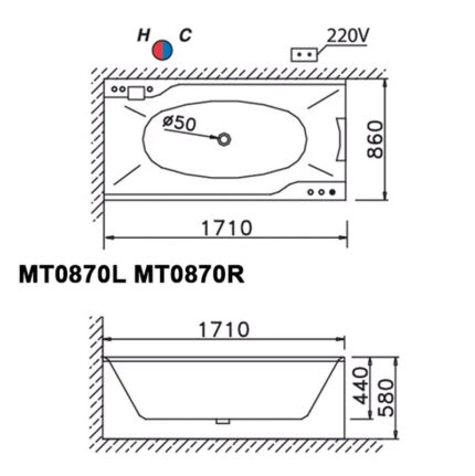 ban ve ki thuat bon tam caesar mt0870l r massage chan yem 17m