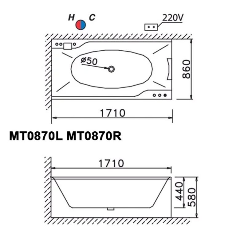 ban ve ki thuat bon tam caesar mt0870l r massage chan yem 17m