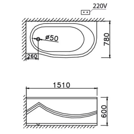 ban ve ki thuat bon tam caesar mt3350l r massage chan yem 15m