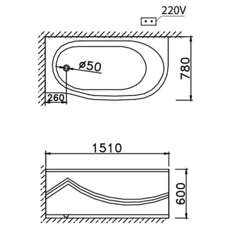 ban ve ki thuat bon tam caesar mt3350l r massage chan yem 15m