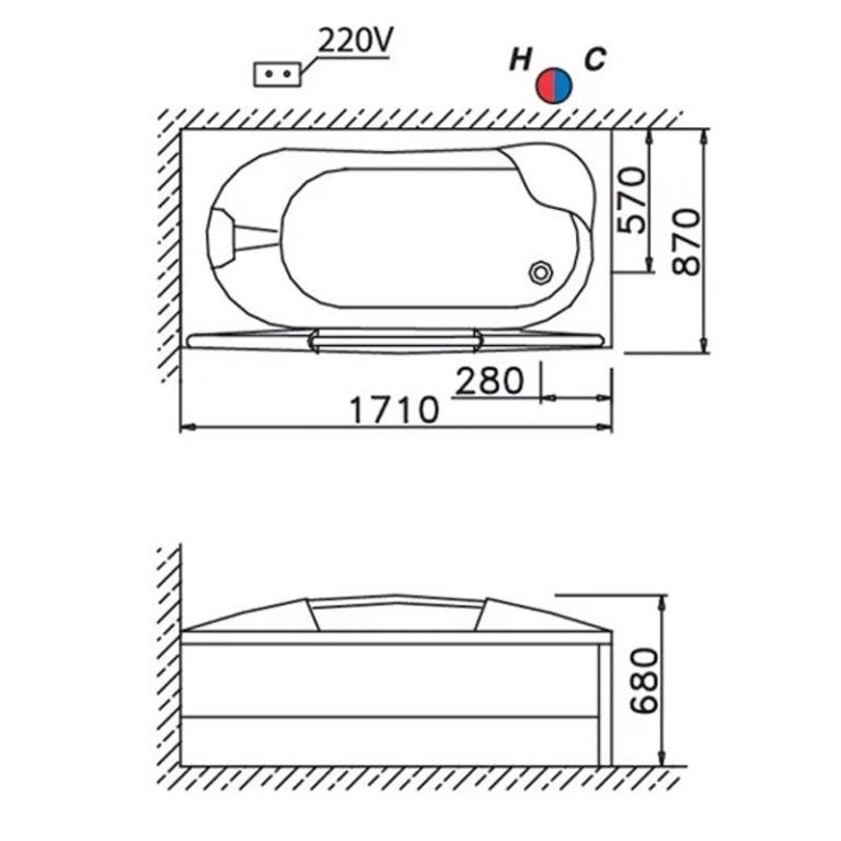 ban ve ki thuat bon tam caesar mt3370l r massage chan yem 17m