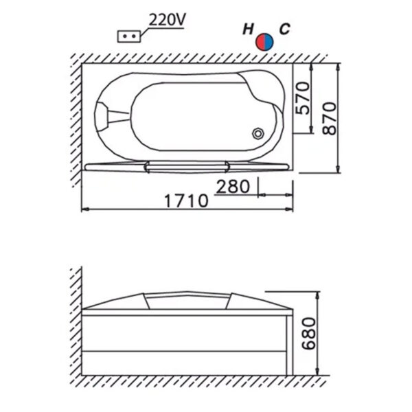 ban ve ki thuat bon tam caesar mt3370ls rs chan yem massage 15m