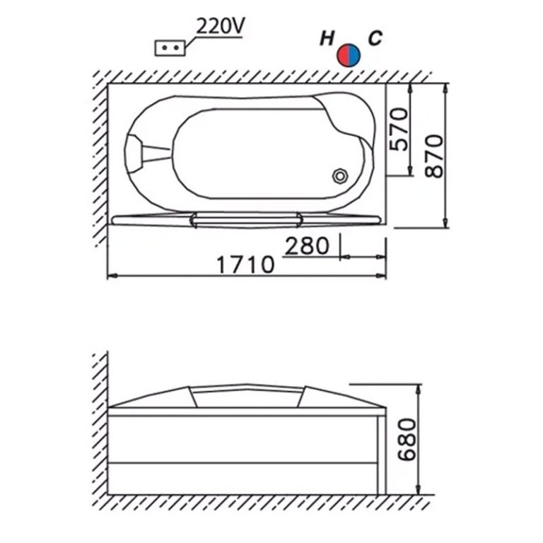 ban ve ki thuat bon tam caesar mt3370ls rs chan yem massage 15m