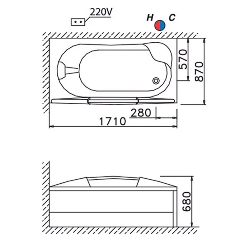 ban ve ki thuat bon tam caesar mt3370ls rs chan yem massage 15m