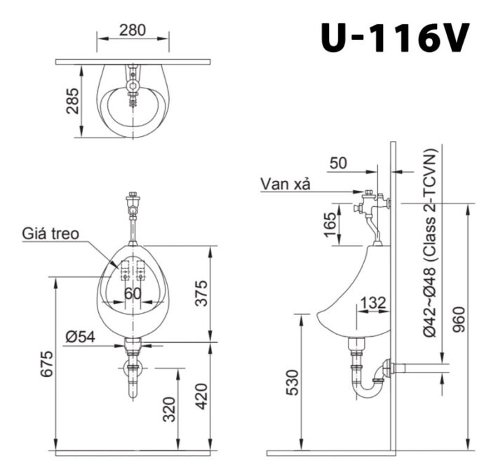 ban ve ki thuat bon tieu nam inax u 116v treo tuong