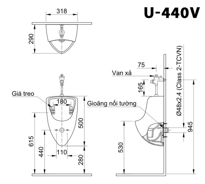 ban ve ki thuat bon tieu nam inax u 440v treo tuong