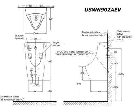 ban ve ki thuat bon tieu nam toto uswn902asv cam ung dien