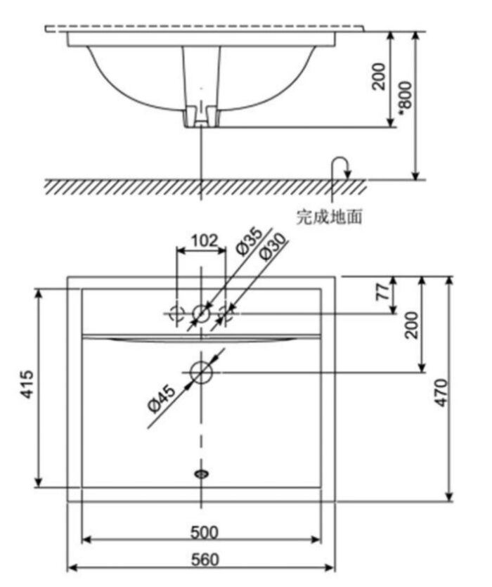 ban ve ki thuat chau rua mat lavabo american standard wp 0451 dong concept am ban